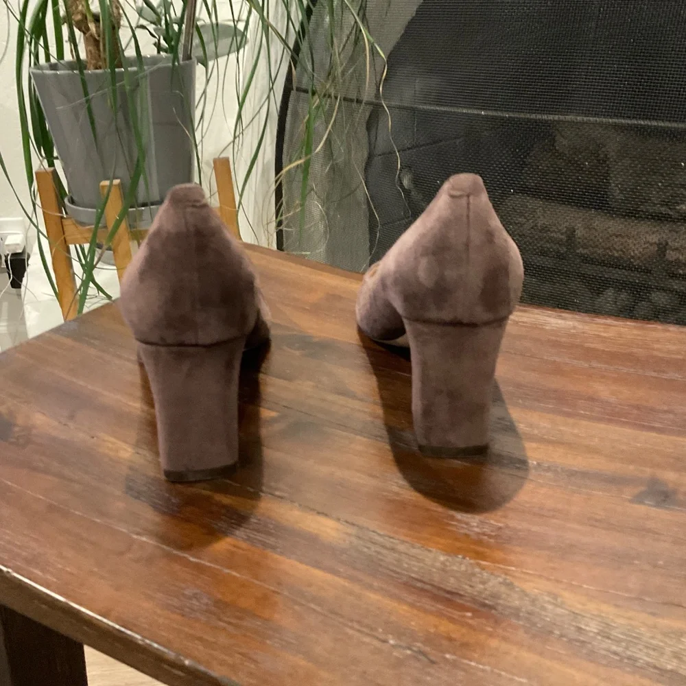 Marc Fisher Brown Suede Block Heel Pumps